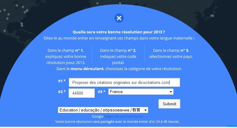 Bonne résolution pour l'année 2013