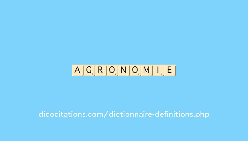 agronomie agronomie