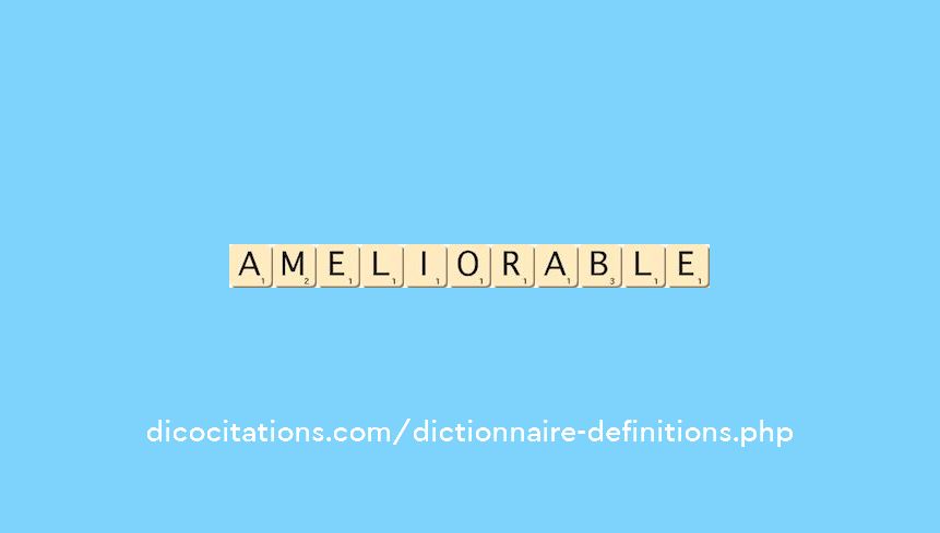 ameliorable ameliorable
