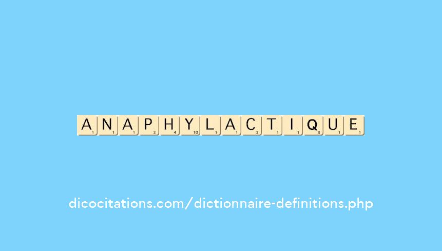 anaphylactique anaphylactique