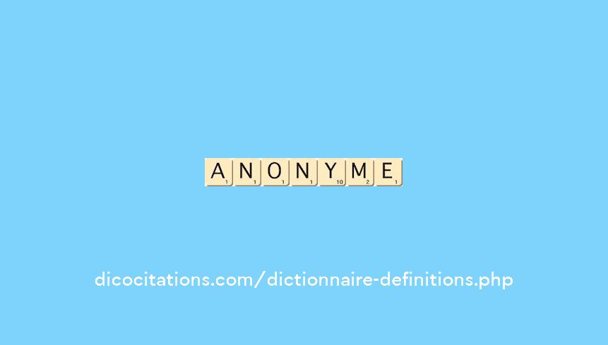 anonyme anonyme
