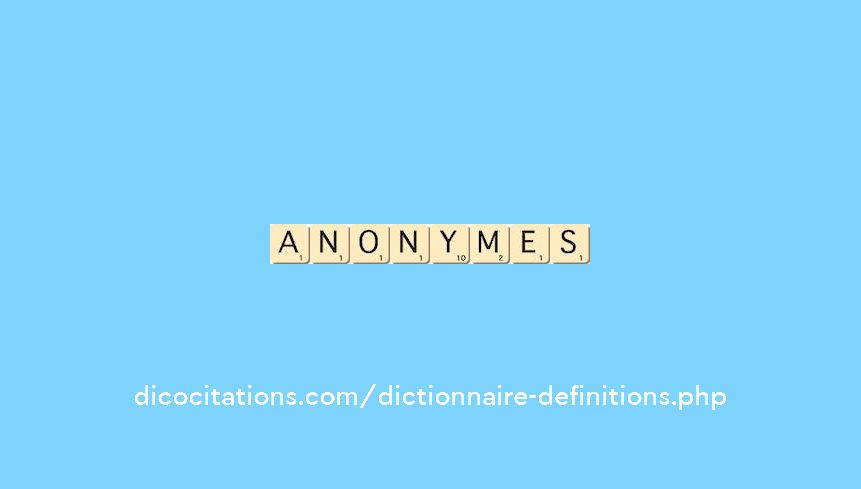 anonymes anonymes