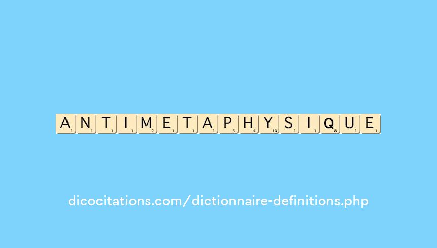 anti-metaphysique anti-metaphysique