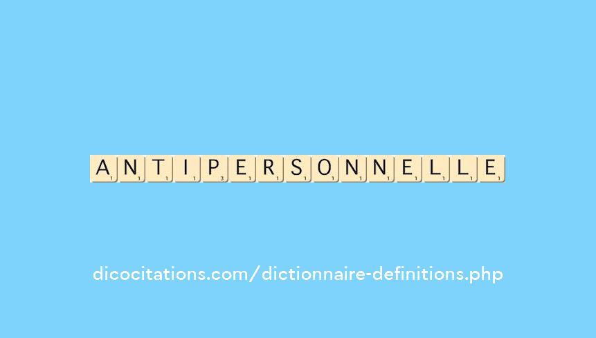antipersonnelle antipersonnelle