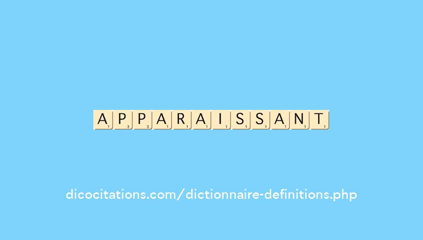 apparaissant apparaissant