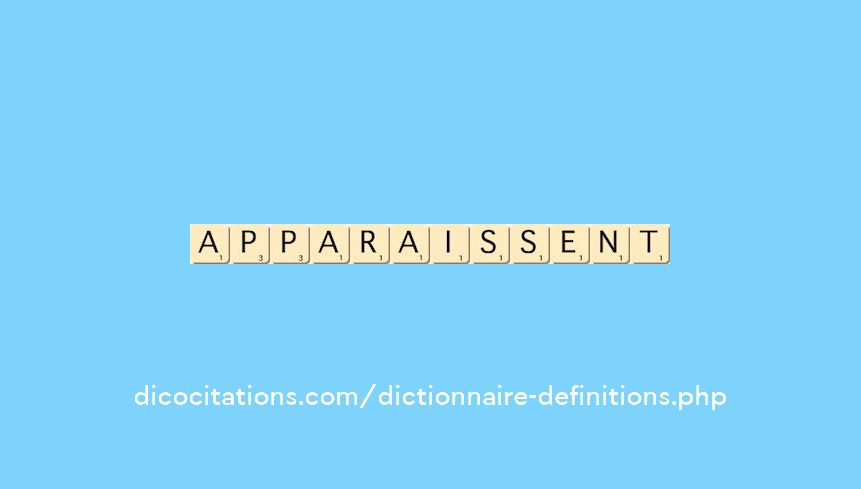apparaissent apparaissent