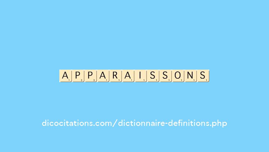 apparaissons apparaissons