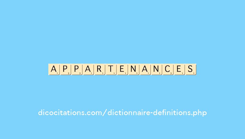 appartenances appartenances