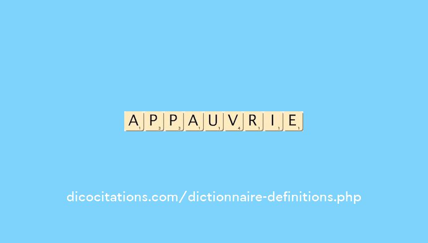 appauvrie appauvrie