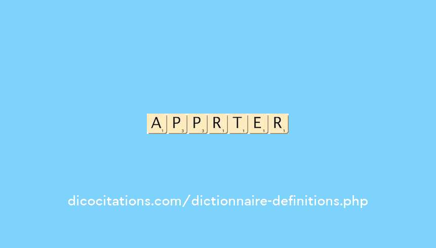 apporter apporter