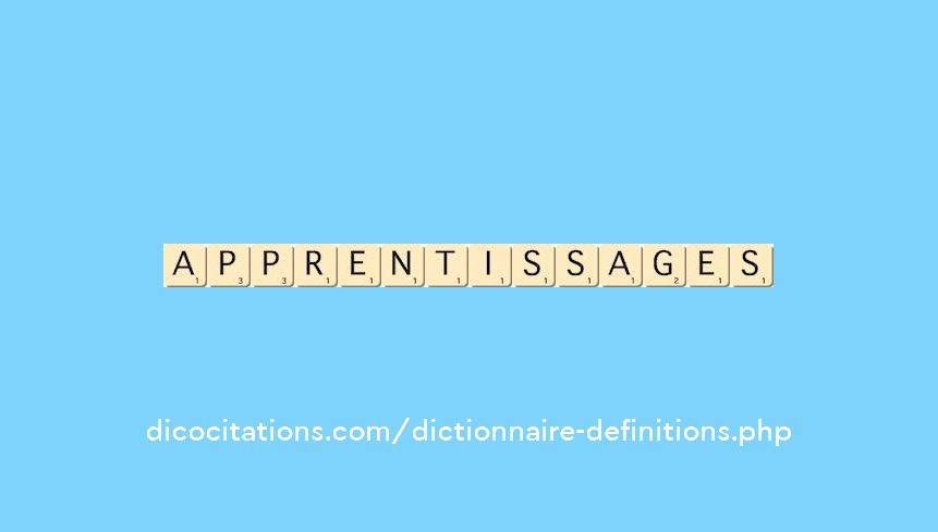 apprentissages apprentissages