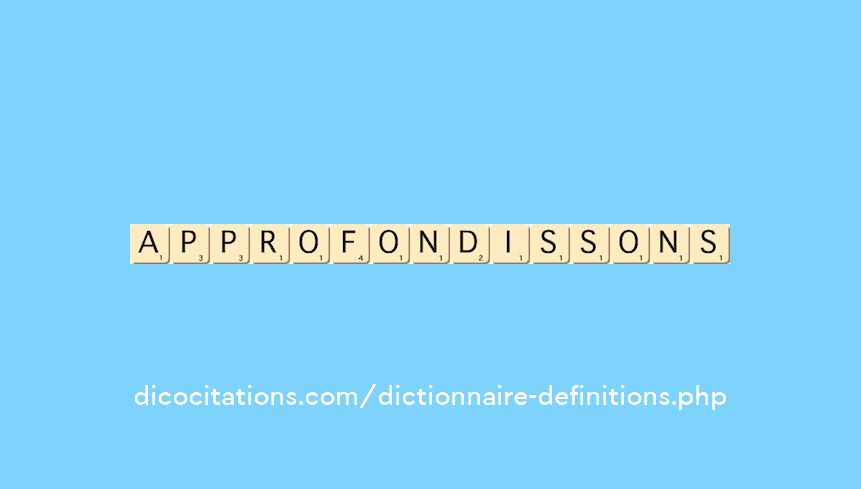 approfondissons approfondissons