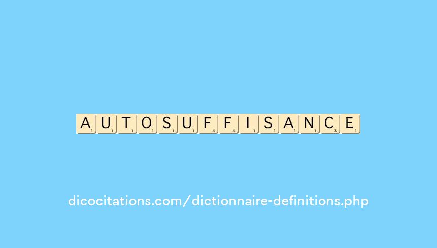 autosuffisance autosuffisance