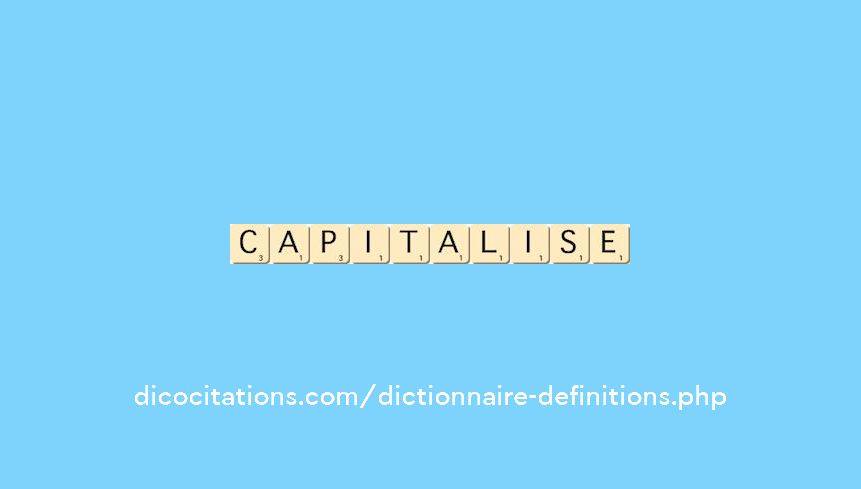 capitalise capitalise
