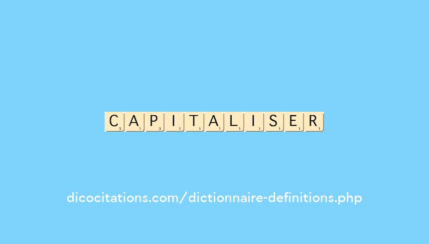 capitaliser capitaliser
