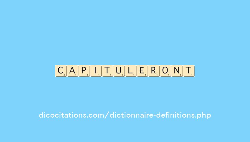 capituleront capituleront