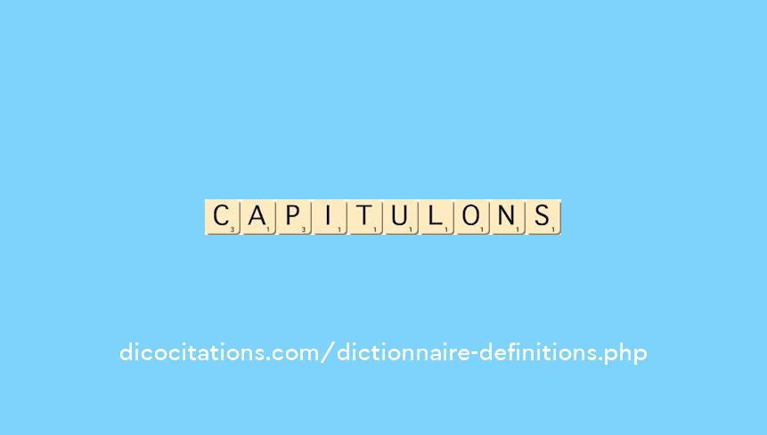 capitulons capitulons