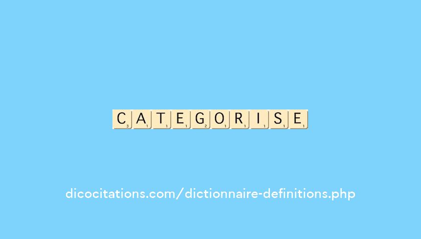 categorise categorise