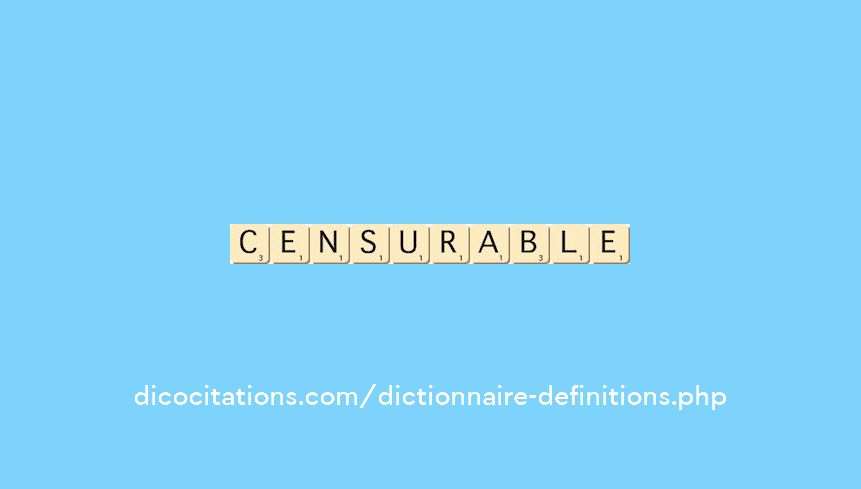 censurable