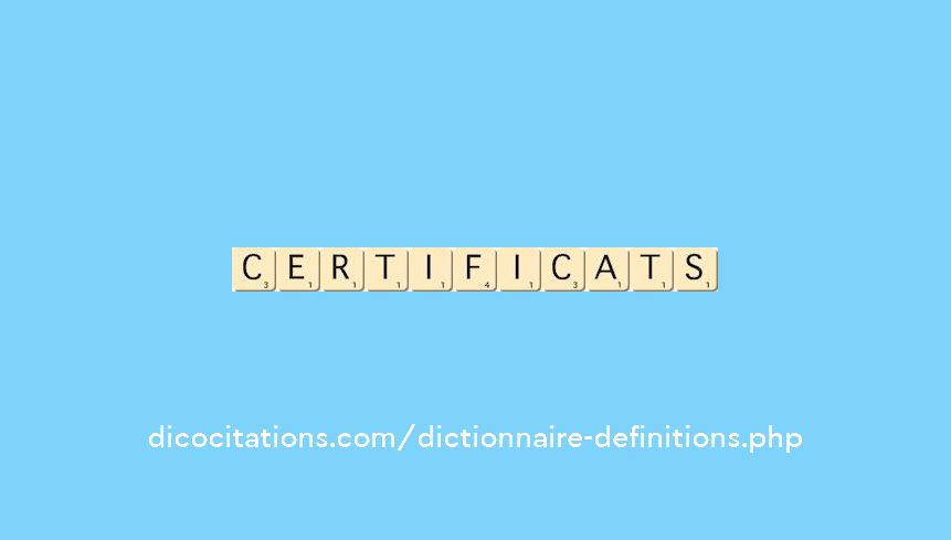 certificats certificats