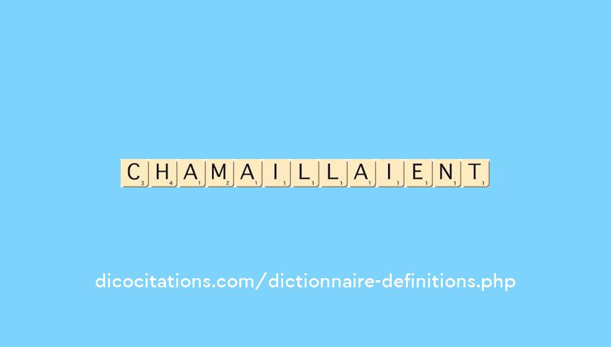 chamaillaient chamaillaient