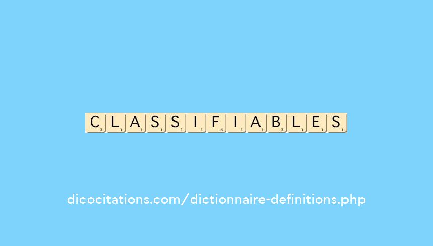 classifiables classifiables