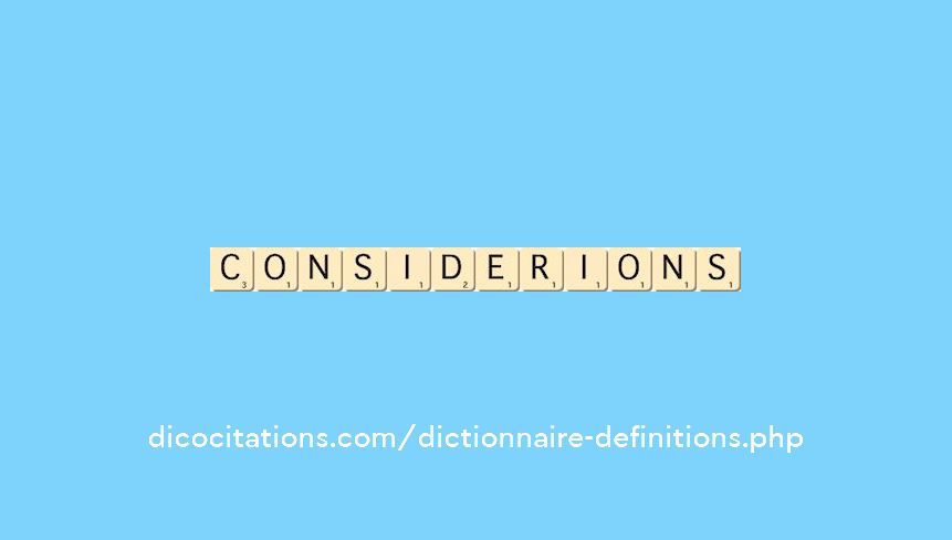 considerions considerions
