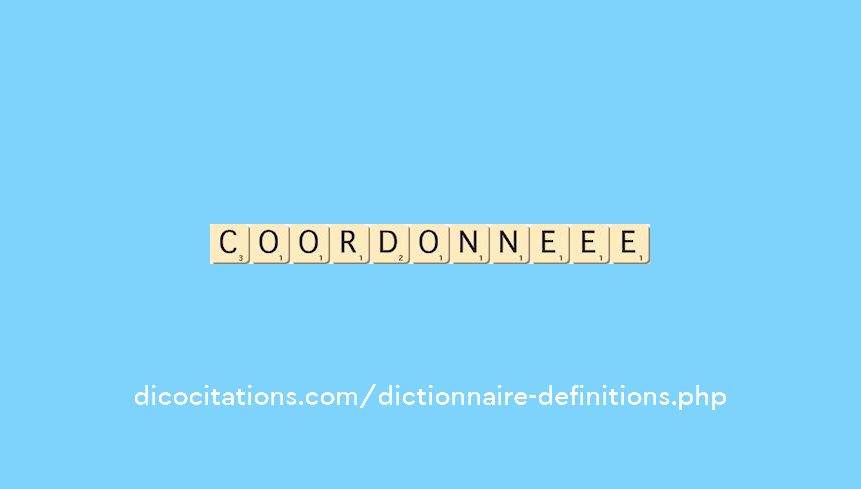 coordonne--ee