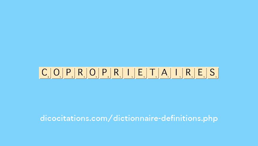coproprietaires coproprietaires