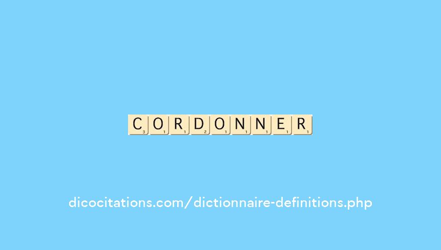 cordonner cordonner