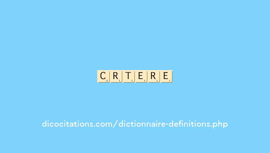 critere critere