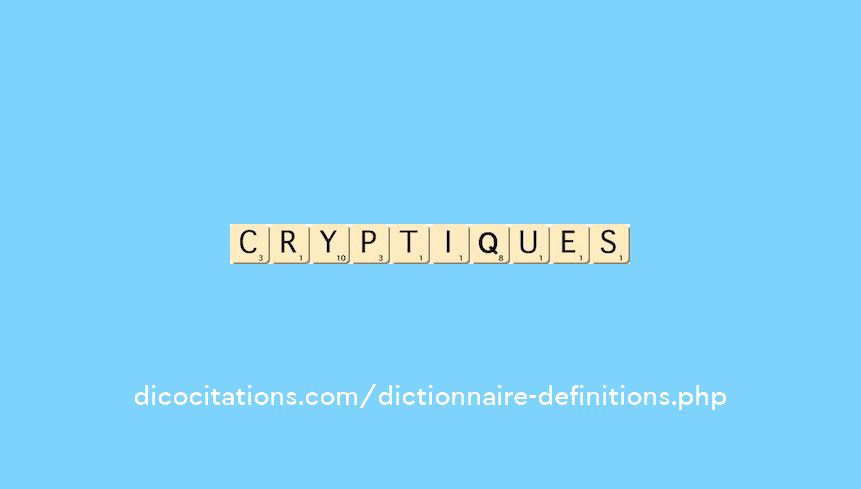 cryptiques cryptiques