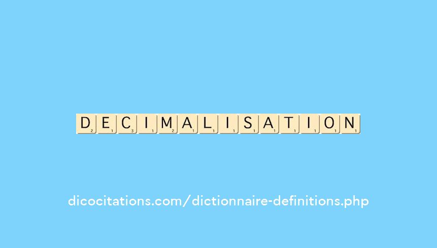 decimalisation decimalisation