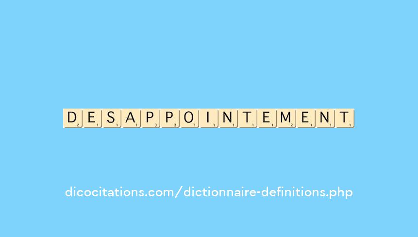 desappointement