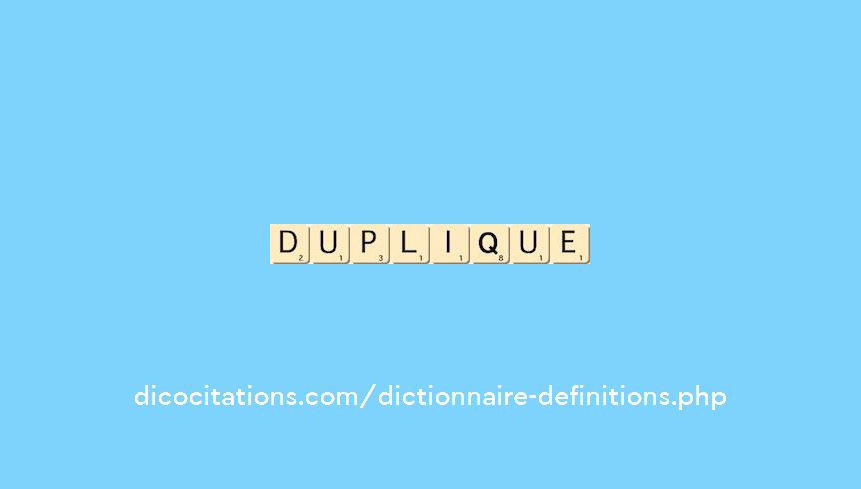 duplique duplique