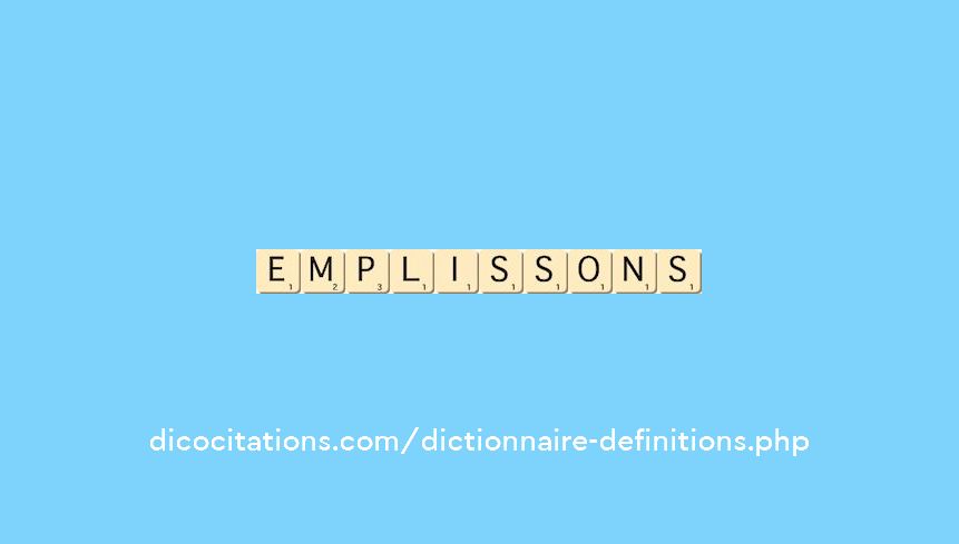 emplissons emplissons