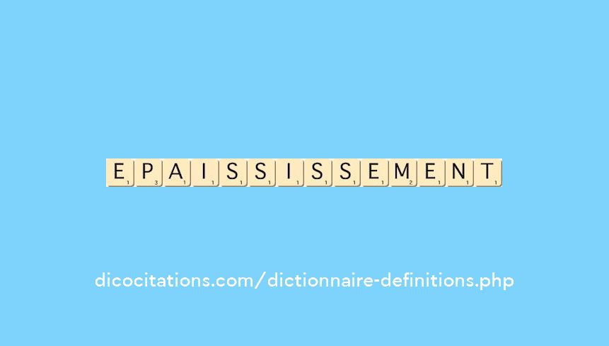 epaississement epaississement