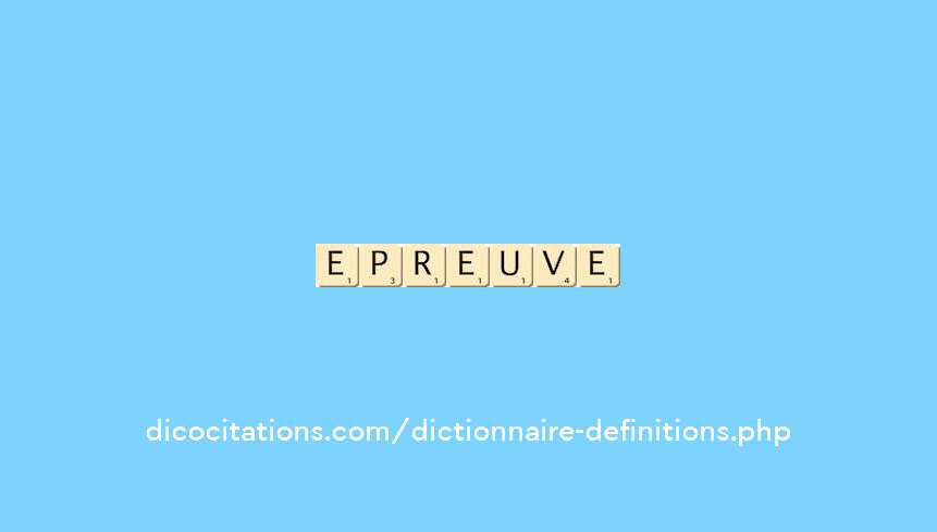 epreuve