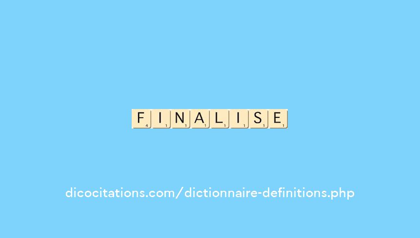 finalise finalise