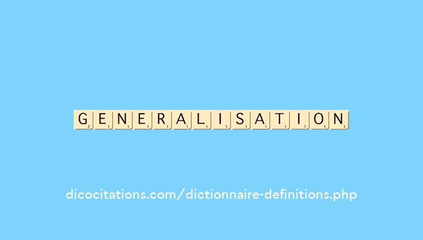generalisation generalisation