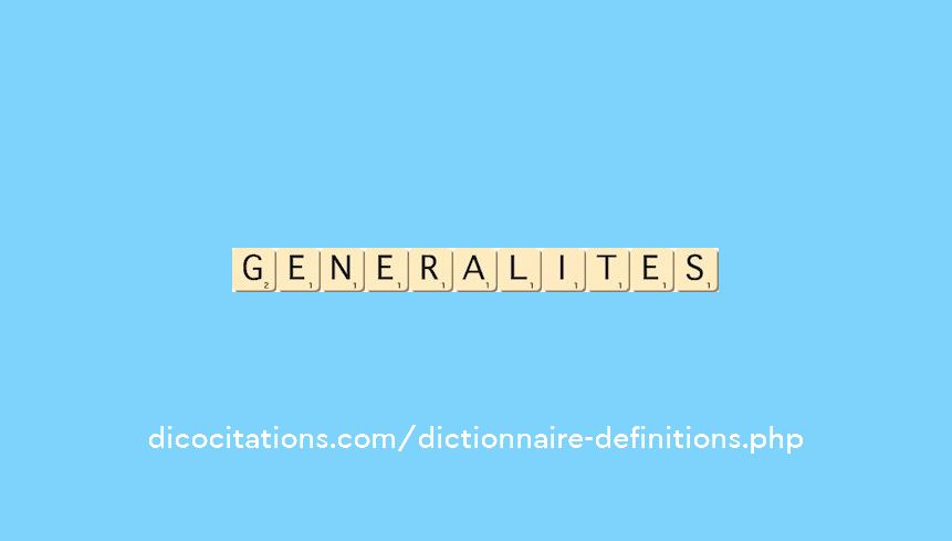 generalites