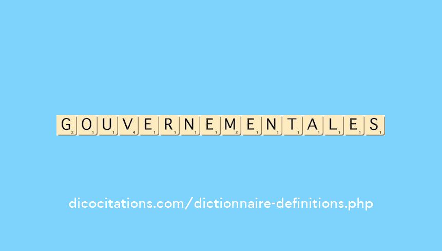gouvernementales gouvernementales