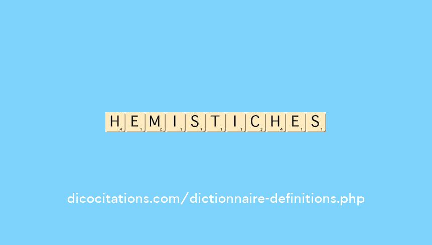 hemistiches hemistiches