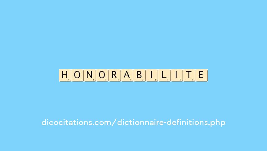 honorabilite