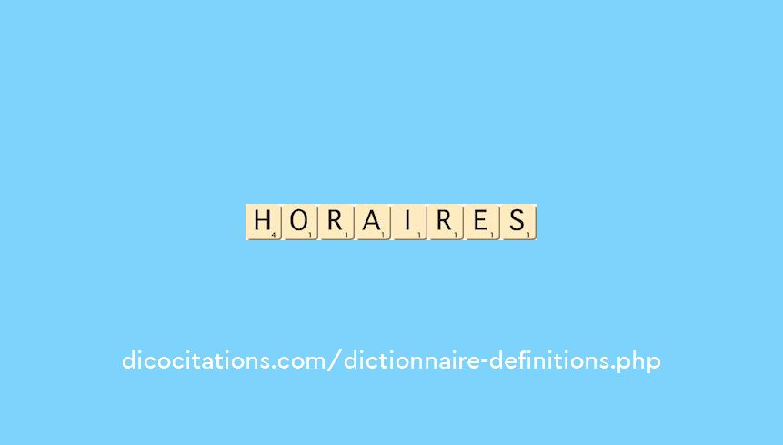 horaires horaires