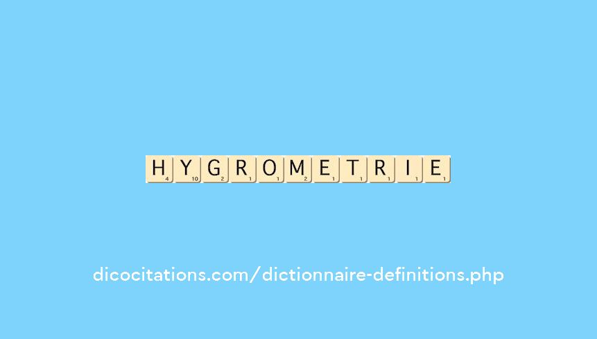 hygrometrie hygrometrie