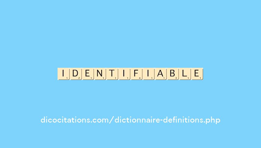 identifiable identifiable