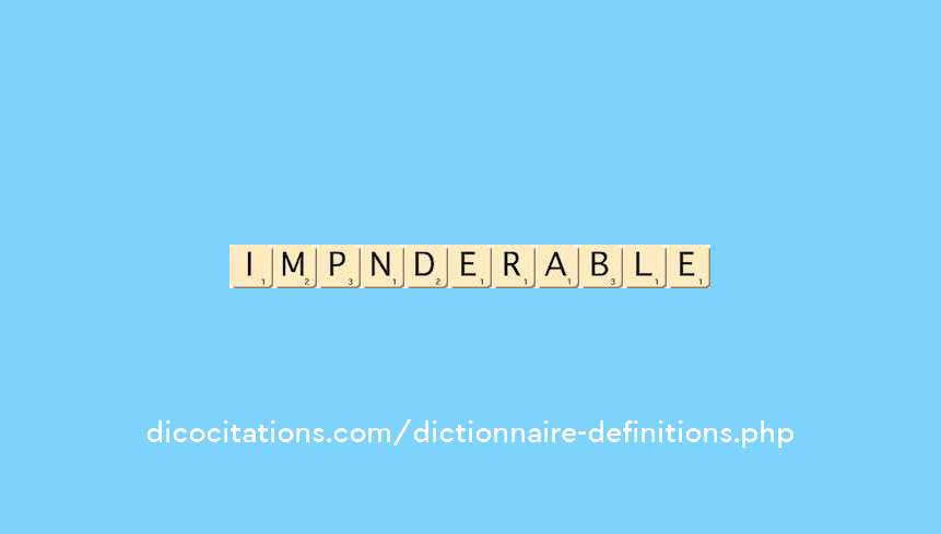 imponderable imponderable