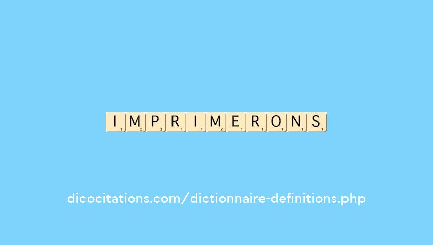 imprimerons imprimerons