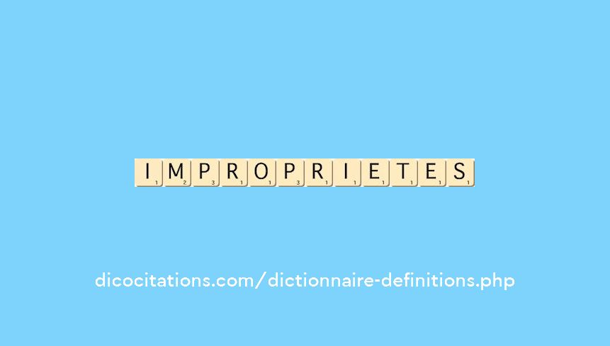 improprietes improprietes